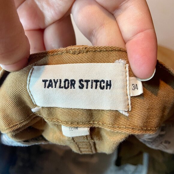 Taylor Stitch Men 34 Foundation Pant Slim Chino Khaki Classic Casual Everyday - Picture 4 of 9